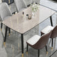Contemporary Sintered Stone Kitchen Dining Table Rectangle Shape Dining Table with 4 Legs Base Gray Clearhalo ' dining_table' 'Dining Tables & Seating' 'Dining Tables' 'Furniture' 'furniture_dining_table' 'Kitchen & Dining Furniture' 'kitchen&dining_furn' 'kitchen' 'kitchen_dining_table' 3578459