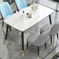 Contemporary Sintered Stone Kitchen Dining Table Rectangle Shape Dining Table with 4 Legs Base Clearhalo ' dining_table' 'Dining Tables & Seating' 'Dining Tables' 'Furniture' 'furniture_dining_table' 'Kitchen & Dining Furniture' 'kitchen&dining_furn' 'kitchen' 'kitchen_dining_table' 3578460