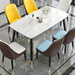 Contemporary Sintered Stone Kitchen Dining Table Rectangle Shape Dining Table with 4 Legs Base Clearhalo ' dining_table' 'Dining Tables & Seating' 'Dining Tables' 'Furniture' 'furniture_dining_table' 'Kitchen & Dining Furniture' 'kitchen&dining_furn' 'kitchen' 'kitchen_dining_table' 3578461