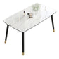 Contemporary Sintered Stone Kitchen Dining Table Rectangle Shape Dining Table with 4 Legs Base Clearhalo ' dining_table' 'Dining Tables & Seating' 'Dining Tables' 'Furniture' 'furniture_dining_table' 'Kitchen & Dining Furniture' 'kitchen&dining_furn' 'kitchen' 'kitchen_dining_table' 3578463