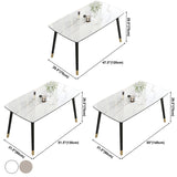 Contemporary Sintered Stone Kitchen Dining Table Rectangle Shape Dining Table with 4 Legs Base Clearhalo ' dining_table' 'Dining Tables & Seating' 'Dining Tables' 'Furniture' 'furniture_dining_table' 'Kitchen & Dining Furniture' 'kitchen&dining_furn' 'kitchen' 'kitchen_dining_table' 3578465