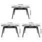 Modern Style Sintered Stone Dining Table Gray Round Drop-Leaf Table with 4 Legs Clearhalo ' dining_table' 'Dining Tables & Seating' 'Dining Tables' 'Furniture' 'furniture_dining_table' 'Kitchen & Dining Furniture' 'kitchen&dining_furn' 'kitchen' 'kitchen_dining_table' 3578473