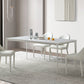 Modern White Rectangle Shape Dining Table Sintered Stone Kitchen Dining Table with 4 Legs Base Clearhalo ' dining_table' 'Dining Tables & Seating' 'Dining Tables' 'Furniture' 'furniture_dining_table' 'Kitchen & Dining Furniture' 'kitchen&dining_furn' 'kitchen' 'kitchen_dining_table' 3578485