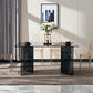 Contemporary Style Clear Tempered Glass Dining Table 2 Legs Table for Dining Room Clearhalo ' dining_table' 'Dining Tables & Seating' 'Dining Tables' 'Furniture' 'furniture_dining_table' 'Kitchen & Dining Furniture' 'kitchen&dining_furn' 'kitchen' 'kitchen_dining_table' 3578494