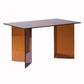 Contemporary Style Clear Tempered Glass Dining Table 2 Legs Table for Dining Room Brown Clearhalo ' dining_table' 'Dining Tables & Seating' 'Dining Tables' 'Furniture' 'furniture_dining_table' 'Kitchen & Dining Furniture' 'kitchen&dining_furn' 'kitchen' 'kitchen_dining_table' 3578495