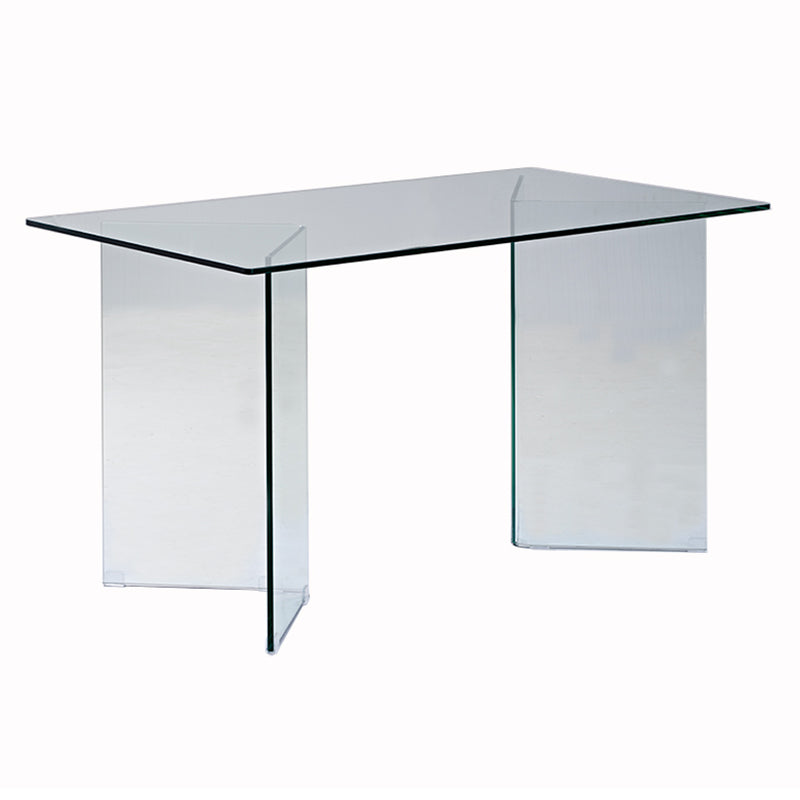 Contemporary Style Clear Tempered Glass Dining Table 2 Legs Table for Dining Room Clear Clearhalo ' dining_table' 'Dining Tables & Seating' 'Dining Tables' 'Furniture' 'furniture_dining_table' 'Kitchen & Dining Furniture' 'kitchen&dining_furn' 'kitchen' 'kitchen_dining_table' 3578496