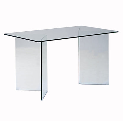 Contemporary Style Clear Tempered Glass Dining Table 2 Legs Table for Dining Room Clear Clearhalo ' dining_table' 'Dining Tables & Seating' 'Dining Tables' 'Furniture' 'furniture_dining_table' 'Kitchen & Dining Furniture' 'kitchen&dining_furn' 'kitchen' 'kitchen_dining_table' 3578496