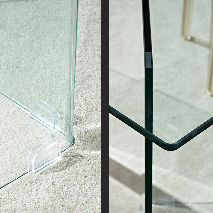 Contemporary Style Clear Tempered Glass Dining Table 2 Legs Table for Dining Room Clearhalo ' dining_table' 'Dining Tables & Seating' 'Dining Tables' 'Furniture' 'furniture_dining_table' 'Kitchen & Dining Furniture' 'kitchen&dining_furn' 'kitchen' 'kitchen_dining_table' 3578504