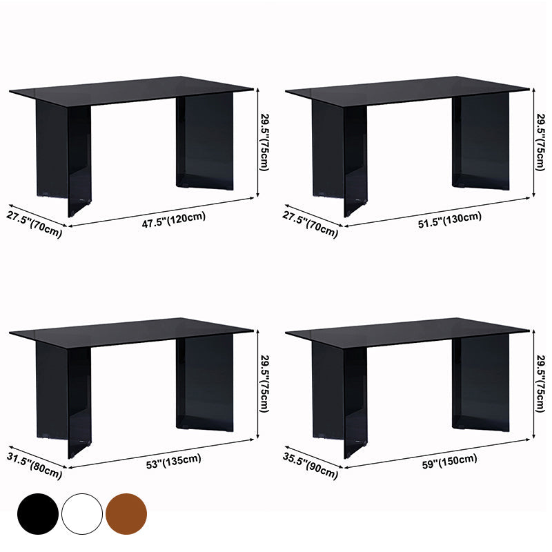 Contemporary Style Clear Tempered Glass Dining Table 2 Legs Table for Dining Room Clearhalo ' dining_table' 'Dining Tables & Seating' 'Dining Tables' 'Furniture' 'furniture_dining_table' 'Kitchen & Dining Furniture' 'kitchen&dining_furn' 'kitchen' 'kitchen_dining_table' 3578505