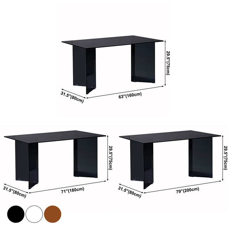 Contemporary Style Clear Tempered Glass Dining Table 2 Legs Table for Dining Room Clearhalo ' dining_table' 'Dining Tables & Seating' 'Dining Tables' 'Furniture' 'furniture_dining_table' 'Kitchen & Dining Furniture' 'kitchen&dining_furn' 'kitchen' 'kitchen_dining_table' 3578506