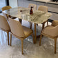 Sintered Stone Modern Rectangle Dining Table Grey Stone Top Table with Trestle Base Clearhalo ' dining_table' 'Dining Tables & Seating' 'Dining Tables' 'Furniture' 'furniture_dining_table' 'Kitchen & Dining Furniture' 'kitchen&dining_furn' 'kitchen' 'kitchen_dining_table' 3578510