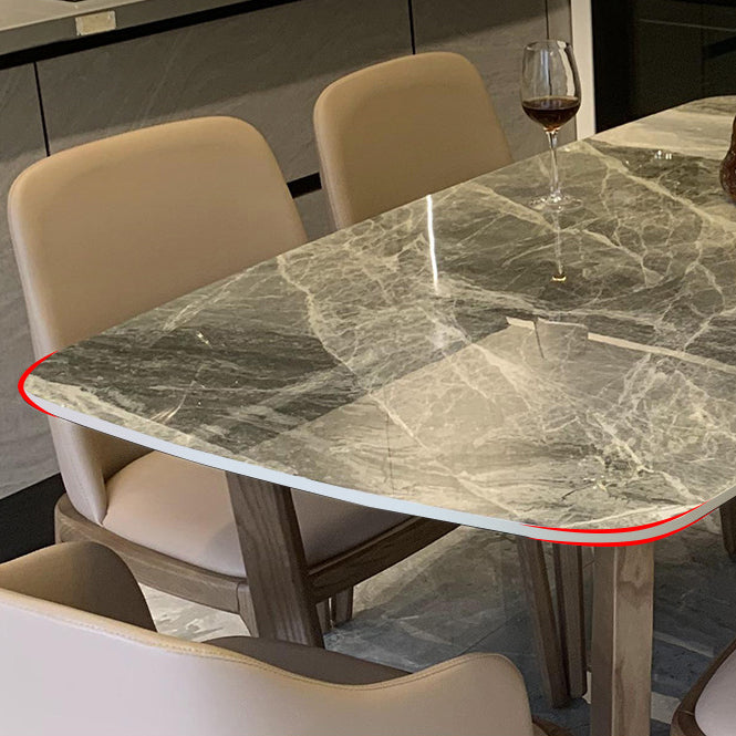 Sintered Stone Modern Rectangle Dining Table Grey Stone Top Table with Trestle Base Clearhalo ' dining_table' 'Dining Tables & Seating' 'Dining Tables' 'Furniture' 'furniture_dining_table' 'Kitchen & Dining Furniture' 'kitchen&dining_furn' 'kitchen' 'kitchen_dining_table' 3578515