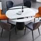 Modern Style Sintered Stone Dining Table White Round Table with Pedestal Clearhalo ' dining_table' 'Dining Tables & Seating' 'Dining Tables' 'Furniture' 'furniture_dining_table' 'Kitchen & Dining Furniture' 'kitchen&dining_furn' 'kitchen' 'kitchen_dining_table' 3578524