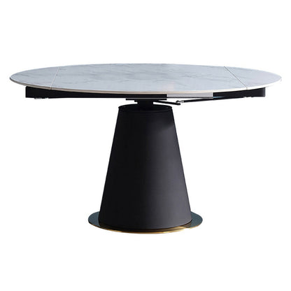 Modern Style Sintered Stone Dining Table White Round Table with Pedestal Clearhalo ' dining_table' 'Dining Tables & Seating' 'Dining Tables' 'Furniture' 'furniture_dining_table' 'Kitchen & Dining Furniture' 'kitchen&dining_furn' 'kitchen' 'kitchen_dining_table' 3578526