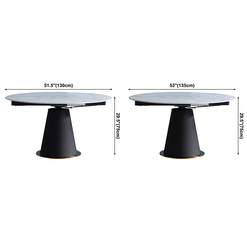 Modern Style Sintered Stone Dining Table White Round Table with Pedestal Clearhalo ' dining_table' 'Dining Tables & Seating' 'Dining Tables' 'Furniture' 'furniture_dining_table' 'Kitchen & Dining Furniture' 'kitchen&dining_furn' 'kitchen' 'kitchen_dining_table' 3578529