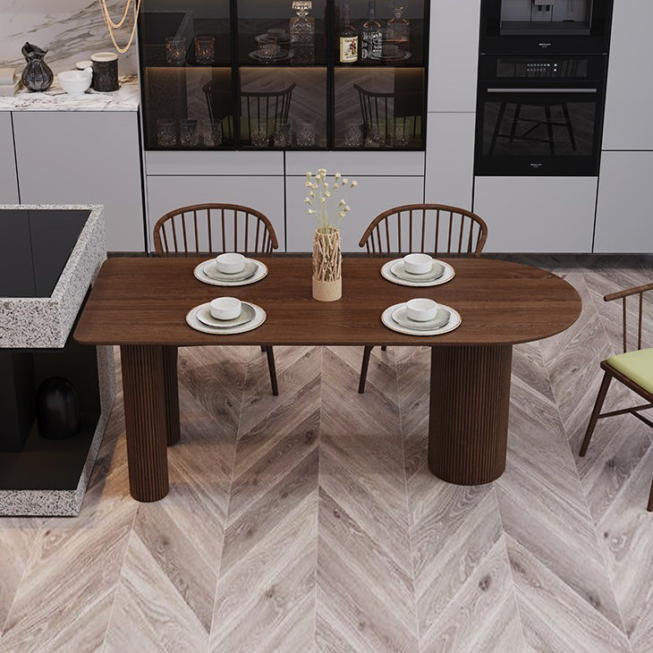Contemporary Dining Table Pine Solid Wood Table with 3 Legs for Kitchen Dinner Dining Room Clearhalo ' dining_table' 'Dining Tables & Seating' 'Dining Tables' 'Furniture' 'furniture_dining_table' 'Kitchen & Dining Furniture' 'kitchen&dining_furn' 'kitchen' 'kitchen_dining_table' 3578536