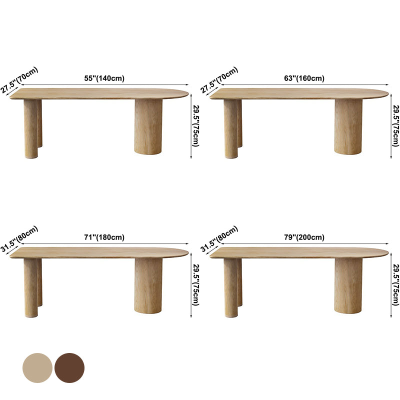 Contemporary Dining Table Pine Solid Wood Table with 3 Legs for Kitchen Dinner Dining Room Clearhalo ' dining_table' 'Dining Tables & Seating' 'Dining Tables' 'Furniture' 'furniture_dining_table' 'Kitchen & Dining Furniture' 'kitchen&dining_furn' 'kitchen' 'kitchen_dining_table' 3578539