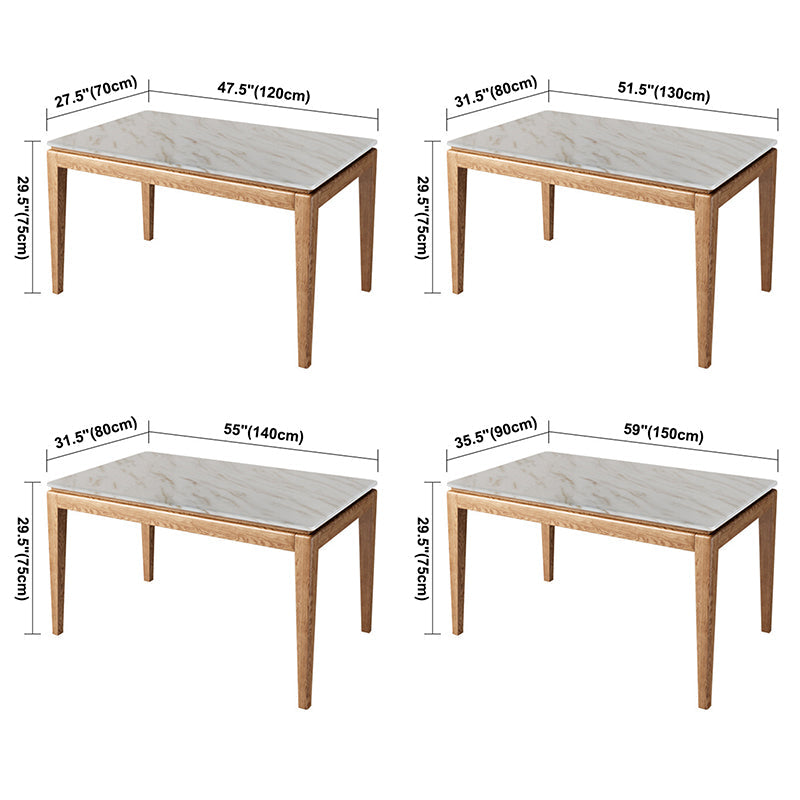 Ash Wood Base Modern Sintered Stone Dining Table Solid Wood Table in Wood Color Clearhalo ' dining_table' 'Dining Tables & Seating' 'Dining Tables' 'Furniture' 'furniture_dining_table' 'Kitchen & Dining Furniture' 'kitchen&dining_furn' 'kitchen' 'kitchen_dining_table' 3578551