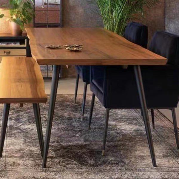 Minimalist Solid Wood Rectangle Shape Dining Table Brown Kitchen Dining Table with 4 Legs Base Clearhalo ' dining_table' 'Dining Tables & Seating' 'Dining Tables' 'furn' 'furn_dining_table' 'Furniture' 'furniture_dining_table' 'Kitchen & Dining Furniture' 'kitchen&dining_furn' 'kitchen' 'kitchen_dining_table' 3578553