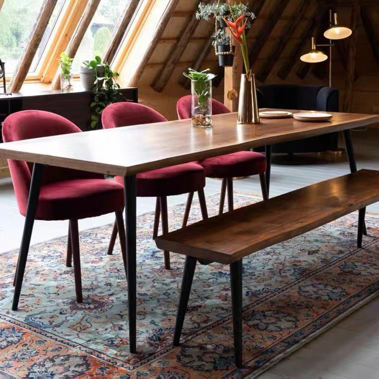 Minimalist Solid Wood Rectangle Shape Dining Table Brown Kitchen Dining Table with 4 Legs Base Clearhalo ' dining_table' 'Dining Tables & Seating' 'Dining Tables' 'furn' 'furn_dining_table' 'Furniture' 'furniture_dining_table' 'Kitchen & Dining Furniture' 'kitchen&dining_furn' 'kitchen' 'kitchen_dining_table' 3578555