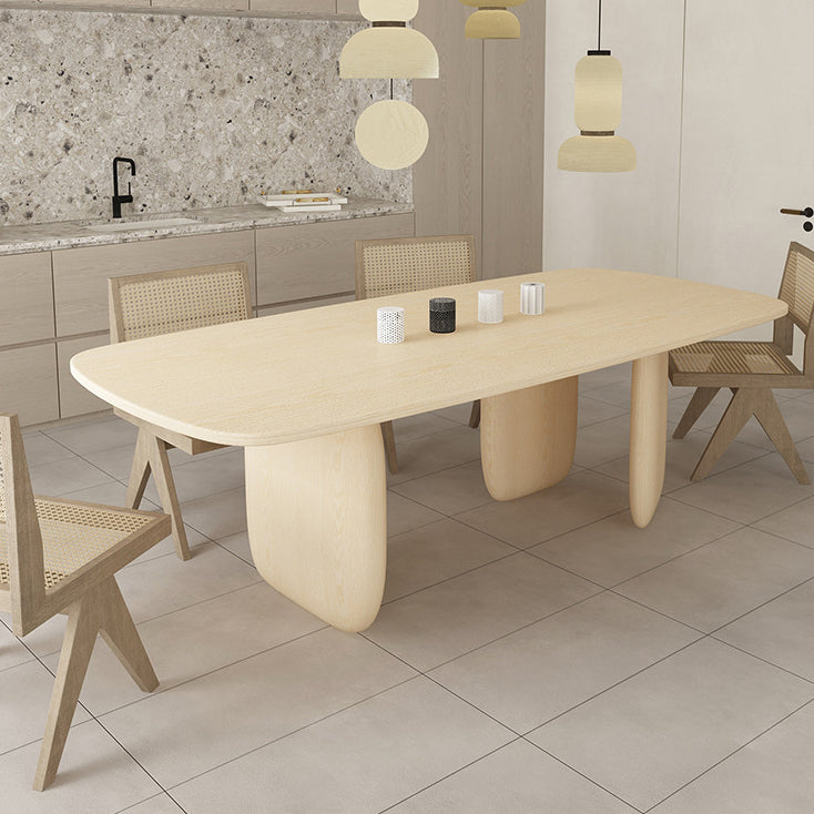 Solid Wood Rectangle Dining Table Modern Contemporary Kitchen Wood Table with 3 Legs Clearhalo ' dining_table' 'Dining Tables & Seating' 'Dining Tables' 'furn' 'furn_dining_table' 'Furniture' 'furniture_dining_table' 'Kitchen & Dining Furniture' 'kitchen&dining_furn' 'kitchen' 'kitchen_dining_table' 3578566