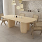 Solid Wood Rectangle Dining Table Modern Contemporary Kitchen Wood Table with 3 Legs Clearhalo ' dining_table' 'Dining Tables & Seating' 'Dining Tables' 'furn' 'furn_dining_table' 'Furniture' 'furniture_dining_table' 'Kitchen & Dining Furniture' 'kitchen&dining_furn' 'kitchen' 'kitchen_dining_table' 3578567