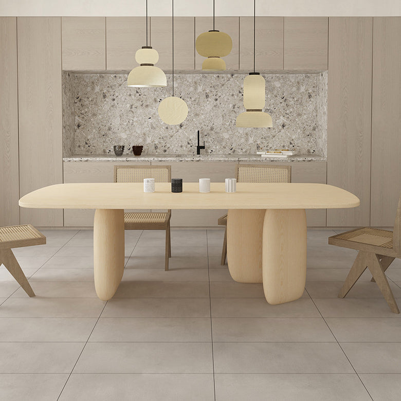Solid Wood Rectangle Dining Table Modern Contemporary Kitchen Wood Table with 3 Legs Natural Without Chairs Clearhalo ' dining_table' 'Dining Tables & Seating' 'Dining Tables' 'furn' 'furn_dining_table' 'Furniture' 'furniture_dining_table' 'Kitchen & Dining Furniture' 'kitchen&dining_furn' 'kitchen' 'kitchen_dining_table' 3578568
