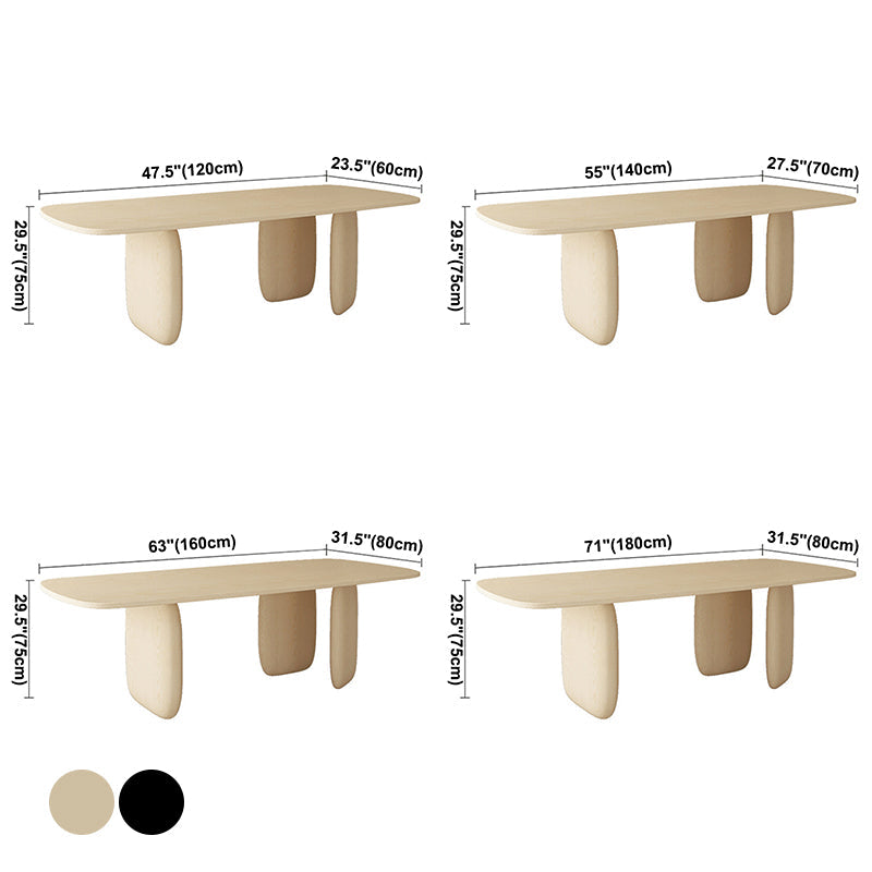 Solid Wood Rectangle Dining Table Modern Contemporary Kitchen Wood Table with 3 Legs Clearhalo ' dining_table' 'Dining Tables & Seating' 'Dining Tables' 'furn' 'furn_dining_table' 'Furniture' 'furniture_dining_table' 'Kitchen & Dining Furniture' 'kitchen&dining_furn' 'kitchen' 'kitchen_dining_table' 3578575