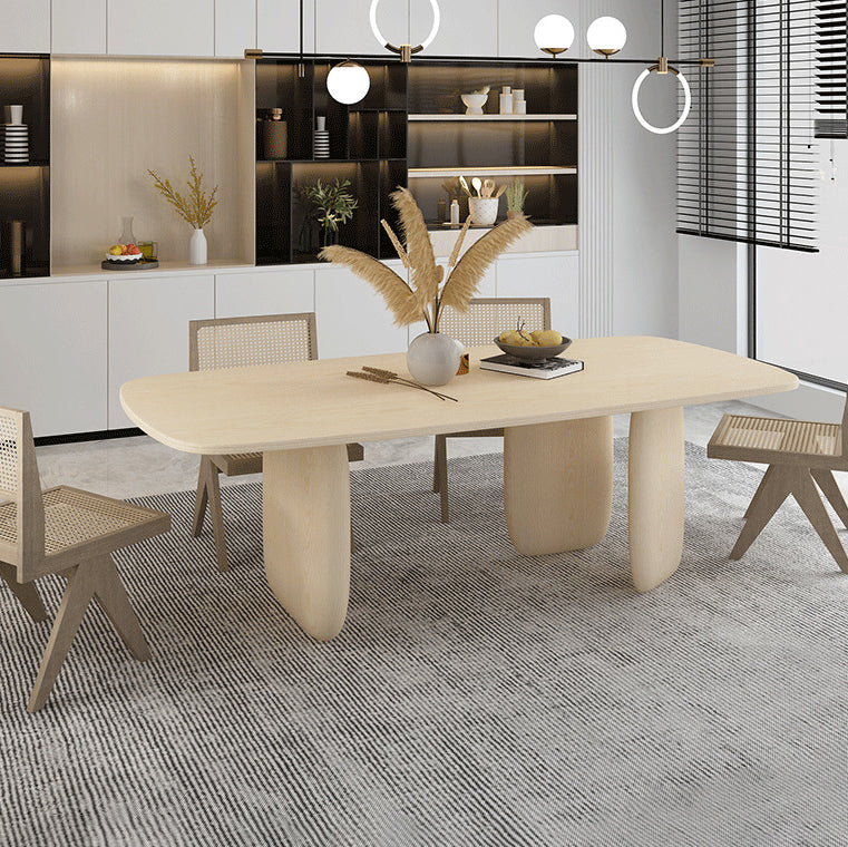 Solid Wood Rectangle Dining Table Modern Contemporary Kitchen Wood Table with 3 Legs Clearhalo ' dining_table' 'Dining Tables & Seating' 'Dining Tables' 'furn' 'furn_dining_table' 'Furniture' 'furniture_dining_table' 'Kitchen & Dining Furniture' 'kitchen&dining_furn' 'kitchen' 'kitchen_dining_table' 3578579