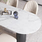 Contemporary Dining Table Sintered Stone Table with 3 Black Legs for Dining Clearhalo ' dining_table' 'Dining Tables & Seating' 'Dining Tables' 'Furniture' 'furniture_dining_table' 'Kitchen & Dining Furniture' 'kitchen&dining_furn' 'kitchen' 'kitchen_dining_table' 3578595