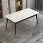 Modern Style Sintered Stone Dining Table White Rectangle Table with Metal Base for Home Use Black Without Chairs Clearhalo ' dining_table' 'Dining Tables & Seating' 'Dining Tables' 'furn' 'furn_dining_table' 'Furniture' 'furniture_dining_table' 'Kitchen & Dining Furniture' 'kitchen&dining_furn' 'kitchen' 'kitchen_dining_table' 3578601