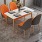 Modern Style Sintered Stone Dining Table White Rectangle Table with Metal Base for Home Use Clearhalo ' dining_table' 'Dining Tables & Seating' 'Dining Tables' 'furn' 'furn_dining_table' 'Furniture' 'furniture_dining_table' 'Kitchen & Dining Furniture' 'kitchen&dining_furn' 'kitchen' 'kitchen_dining_table' 3578614