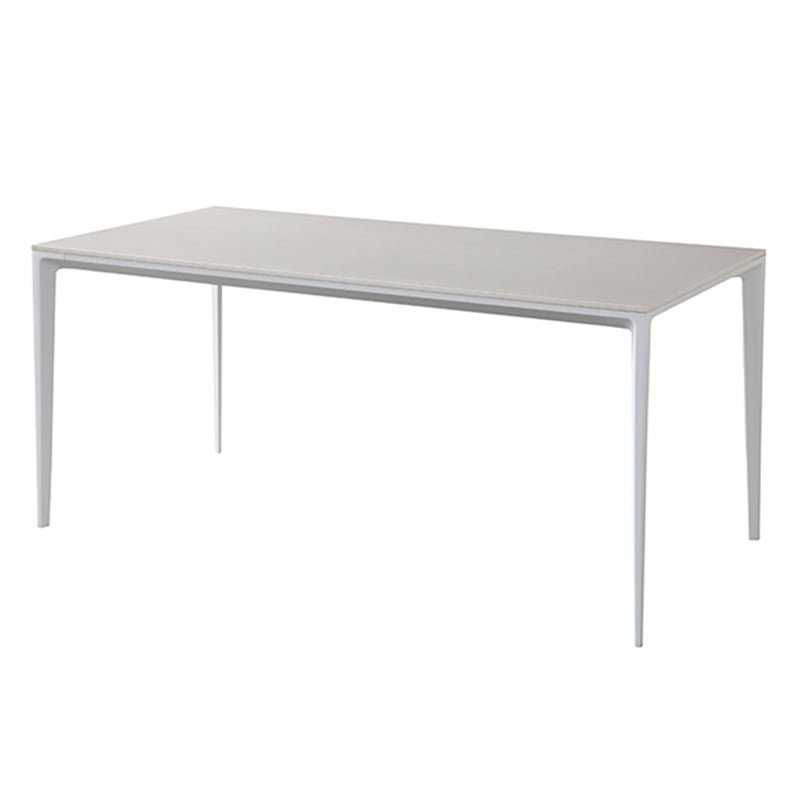 Contemporary Sintered Stone Top White Dining Table Rectangle Shape Dining Table with 4 Legs Base 70.9"L x 35.4"W x 29.5"H Clearhalo ' dining_table' 'Dining Tables & Seating' 'Dining Tables' 'Furniture' 'furniture_dining_table' 'Kitchen & Dining Furniture' 'kitchen&dining_furn' 'kitchen' 'kitchen_dining_table' 3578620