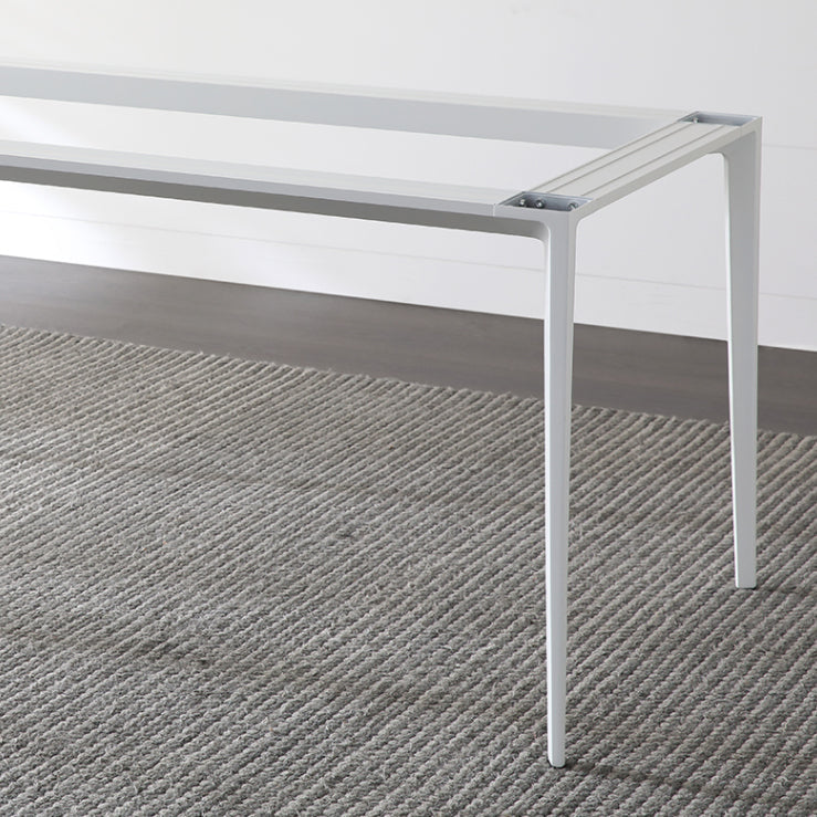 Contemporary Sintered Stone Top White Dining Table Rectangle Shape Dining Table with 4 Legs Base Clearhalo ' dining_table' 'Dining Tables & Seating' 'Dining Tables' 'Furniture' 'furniture_dining_table' 'Kitchen & Dining Furniture' 'kitchen&dining_furn' 'kitchen' 'kitchen_dining_table' 3578622