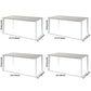 Contemporary Sintered Stone Top White Dining Table Rectangle Shape Dining Table with 4 Legs Base Clearhalo ' dining_table' 'Dining Tables & Seating' 'Dining Tables' 'Furniture' 'furniture_dining_table' 'Kitchen & Dining Furniture' 'kitchen&dining_furn' 'kitchen' 'kitchen_dining_table' 3578624