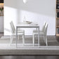 Contemporary Sintered Stone Top White Dining Table Rectangle Shape Dining Table with 4 Legs Base Clearhalo ' dining_table' 'Dining Tables & Seating' 'Dining Tables' 'Furniture' 'furniture_dining_table' 'Kitchen & Dining Furniture' 'kitchen&dining_furn' 'kitchen' 'kitchen_dining_table' 3578626