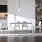 Contemporary Sintered Stone Top White Dining Table Rectangle Shape Dining Table with 4 Legs Base Clearhalo ' dining_table' 'Dining Tables & Seating' 'Dining Tables' 'Furniture' 'furniture_dining_table' 'Kitchen & Dining Furniture' 'kitchen&dining_furn' 'kitchen' 'kitchen_dining_table' 3578627