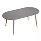 Contemporary Oval Dining Table Sintered Stone Dining Table with 4 Metal Legs for Dining Room Gray Clearhalo ' dining_table' 'Dining Tables & Seating' 'Dining Tables' 'Furniture' 'furniture_dining_table' 'Kitchen & Dining Furniture' 'kitchen&dining_furn' 'kitchen' 'kitchen_dining_table' 3578630