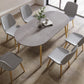 Contemporary Oval Dining Table Sintered Stone Dining Table with 4 Metal Legs for Dining Room Clearhalo ' dining_table' 'Dining Tables & Seating' 'Dining Tables' 'Furniture' 'furniture_dining_table' 'Kitchen & Dining Furniture' 'kitchen&dining_furn' 'kitchen' 'kitchen_dining_table' 3578631