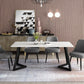 Simplicity Dining Table Rectangular Sintered Stone Table with Metallic Base Clearhalo ' dining_table' 'Dining Tables & Seating' 'Dining Tables' 'furn' 'furn_dining_table' 'Furniture' 'furniture_dining_table' 'Kitchen & Dining Furniture' 'kitchen&dining_furn' 'kitchen' 'kitchen_dining_table' 3578647