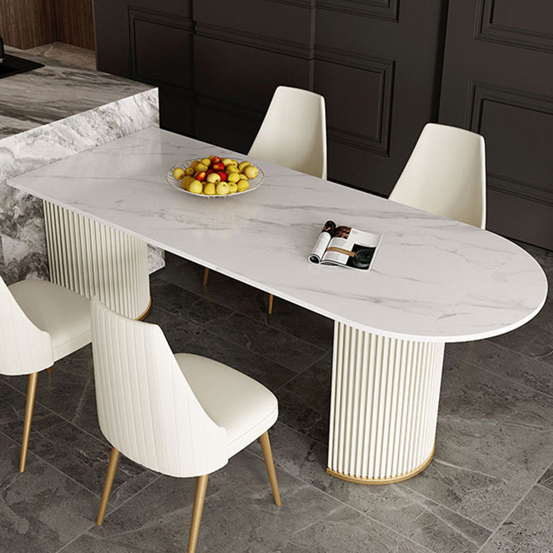 Metal Contemporary Free Form Dining Table Sintered Stone Table for Dining Room Clearhalo ' dining_table' 'Dining Tables & Seating' 'Dining Tables' 'furn' 'furn_dining_table' 'Furniture' 'furniture_dining_table' 'Kitchen & Dining Furniture' 'kitchen&dining_furn' 'kitchen' 'kitchen_dining_table' 3578665