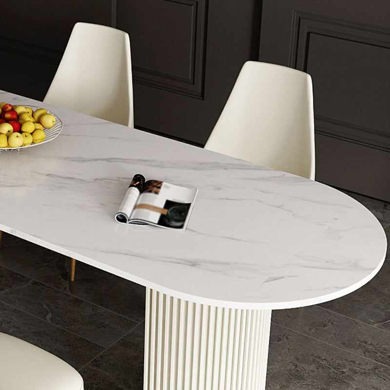 Metal Contemporary Free Form Dining Table Sintered Stone Table for Dining Room Clearhalo ' dining_table' 'Dining Tables & Seating' 'Dining Tables' 'furn' 'furn_dining_table' 'Furniture' 'furniture_dining_table' 'Kitchen & Dining Furniture' 'kitchen&dining_furn' 'kitchen' 'kitchen_dining_table' 3578671