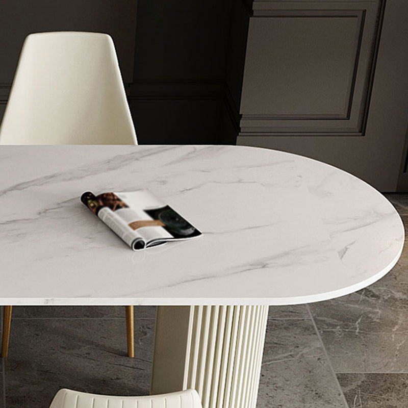 Metal Contemporary Free Form Dining Table Sintered Stone Table for Dining Room Clearhalo ' dining_table' 'Dining Tables & Seating' 'Dining Tables' 'furn' 'furn_dining_table' 'Furniture' 'furniture_dining_table' 'Kitchen & Dining Furniture' 'kitchen&dining_furn' 'kitchen' 'kitchen_dining_table' 3578673