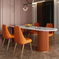 Metal Contemporary Free Form Dining Table Sintered Stone Table for Dining Room Clearhalo ' dining_table' 'Dining Tables & Seating' 'Dining Tables' 'furn' 'furn_dining_table' 'Furniture' 'furniture_dining_table' 'Kitchen & Dining Furniture' 'kitchen&dining_furn' 'kitchen' 'kitchen_dining_table' 3578675