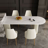 Metal Contemporary Free Form Dining Table Sintered Stone Table for Dining Room Clearhalo ' dining_table' 'Dining Tables & Seating' 'Dining Tables' 'furn' 'furn_dining_table' 'Furniture' 'furniture_dining_table' 'Kitchen & Dining Furniture' 'kitchen&dining_furn' 'kitchen' 'kitchen_dining_table' 3578676