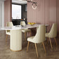 Metal Contemporary Free Form Dining Table Sintered Stone Table for Dining Room Clearhalo ' dining_table' 'Dining Tables & Seating' 'Dining Tables' 'furn' 'furn_dining_table' 'Furniture' 'furniture_dining_table' 'Kitchen & Dining Furniture' 'kitchen&dining_furn' 'kitchen' 'kitchen_dining_table' 3578678