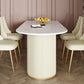Metal Contemporary Free Form Dining Table Sintered Stone Table for Dining Room Clearhalo ' dining_table' 'Dining Tables & Seating' 'Dining Tables' 'furn' 'furn_dining_table' 'Furniture' 'furniture_dining_table' 'Kitchen & Dining Furniture' 'kitchen&dining_furn' 'kitchen' 'kitchen_dining_table' 3578679