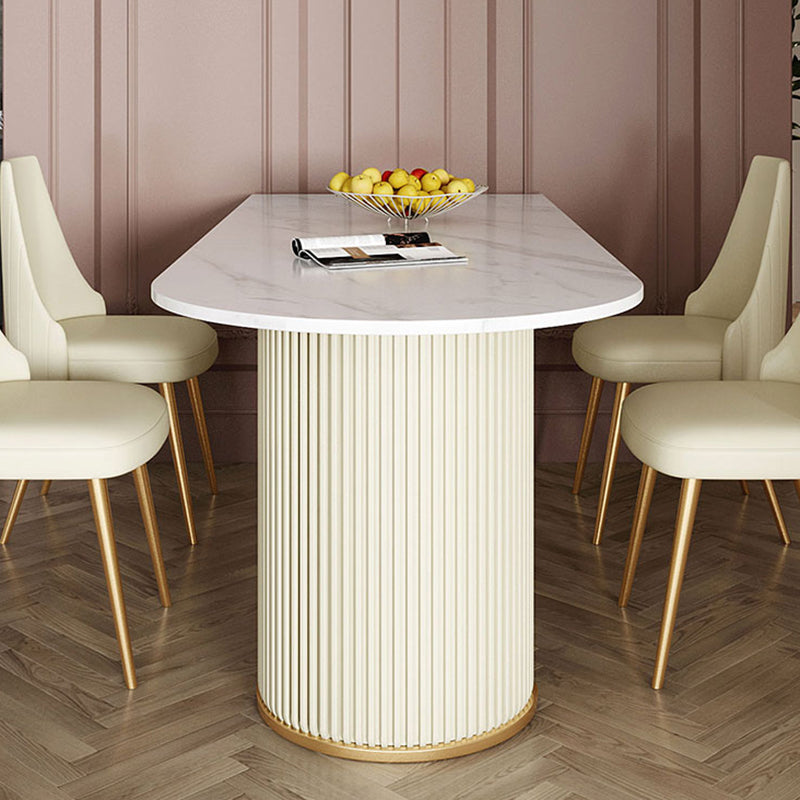 Metal Contemporary Free Form Dining Table Sintered Stone Table for Dining Room Clearhalo ' dining_table' 'Dining Tables & Seating' 'Dining Tables' 'furn' 'furn_dining_table' 'Furniture' 'furniture_dining_table' 'Kitchen & Dining Furniture' 'kitchen&dining_furn' 'kitchen' 'kitchen_dining_table' 3578679