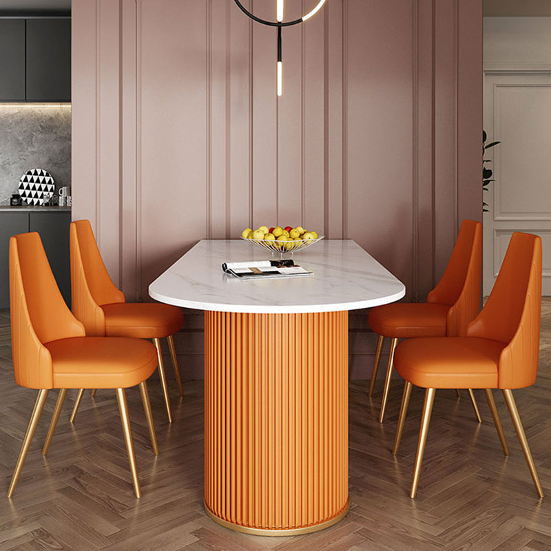 Metal Contemporary Free Form Dining Table Sintered Stone Table for Dining Room Clearhalo ' dining_table' 'Dining Tables & Seating' 'Dining Tables' 'furn' 'furn_dining_table' 'Furniture' 'furniture_dining_table' 'Kitchen & Dining Furniture' 'kitchen&dining_furn' 'kitchen' 'kitchen_dining_table' 3578680