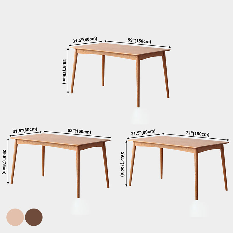 Contemporary Style Rectangle Dining Table Solid Wood Table with 4-foot Clearhalo ' dining_table' 'Dining Tables & Seating' 'Dining Tables' 'furn' 'furn_dining_table' 'Furniture' 'furniture_dining_table' 'Kitchen & Dining Furniture' 'kitchen&dining_furn' 'kitchen' 'kitchen_dining_table' 3578688